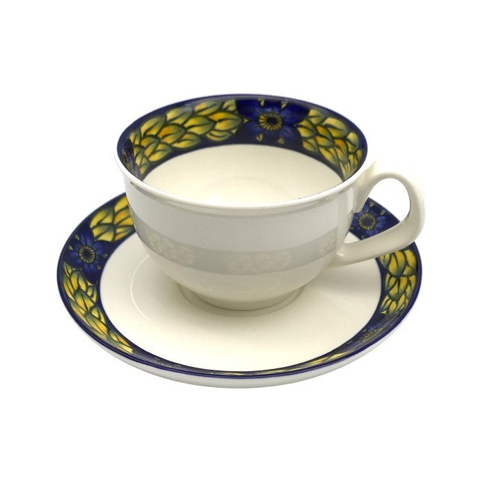 ロイヤルコペンハーゲン ブルーフェザン カップ/ソーサー/プレート セット ペア モーニングセット Blue Pheasant 羽模様 中古 T1