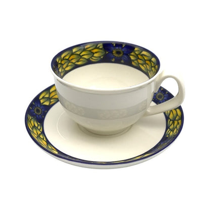 ロイヤルコペンハーゲン ブルーフェザン カップ/ソーサー/プレート セット ペア モーニングセット Blue Pheasant 羽模様 中古 T1