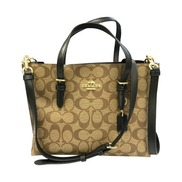 COACH コーチ ハンドバッグ レディース PVCシグネチャー 2way トート ショルダー 斜め掛け ブラウン C4250 中古 T1