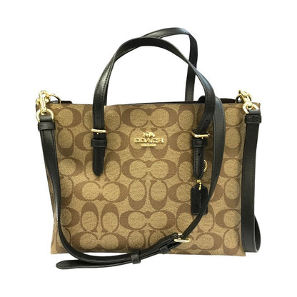 COACH コーチ ハンドバッグ レディース PVCシグネチャー 2way トート ショルダー 斜め掛け ブラウン C4250 中古 T1