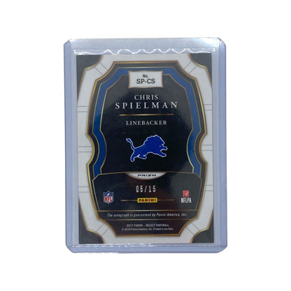 PANINI NFLカード SELECT PRIZM CHRIS SPIELMAN DETROIT LIONS 05/15 #SP-CS 中古 IT2
