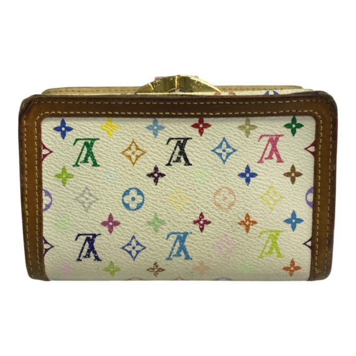 LOUIS VUITTON ルイヴィトン マルチカラー ポルトフォイユ ヴィエノワ 財布 レディース 2つ折り がま口 ホワイト M92987 中古 T1