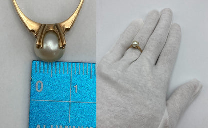 K18 7.5-8mmパール リング 14号 中古 D4