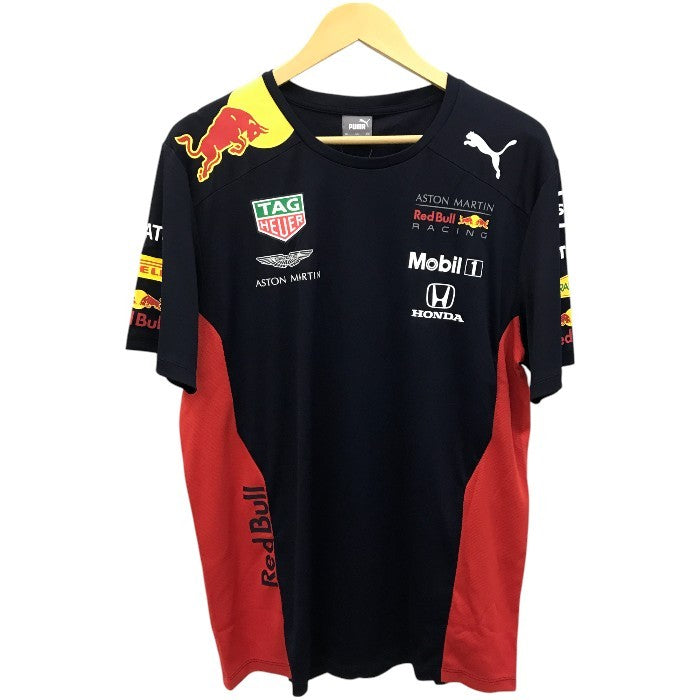PUMA プーマ Red Bull レッドブル AMRBR チーム Tシャツ メンズ 2020 F1 レーシング Lサイズ ナイトスカイ 762881 中古 TK1