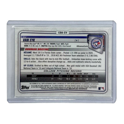TOPPS MLBカード BOWMAN CHROME 1ST CJ VAN EYK TORONTO BLUE JAYS /50 #CDA-CV 中古 IT1