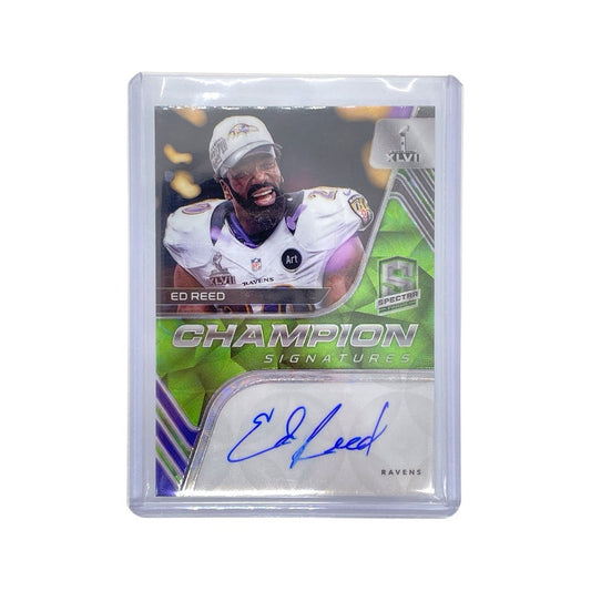 PANINI NFLカード SPECTRA CHAMPION SIGNATURES PRIZM ED REED BALTIMORE RAVENS 04/10 #CS-ER 中古 IT1