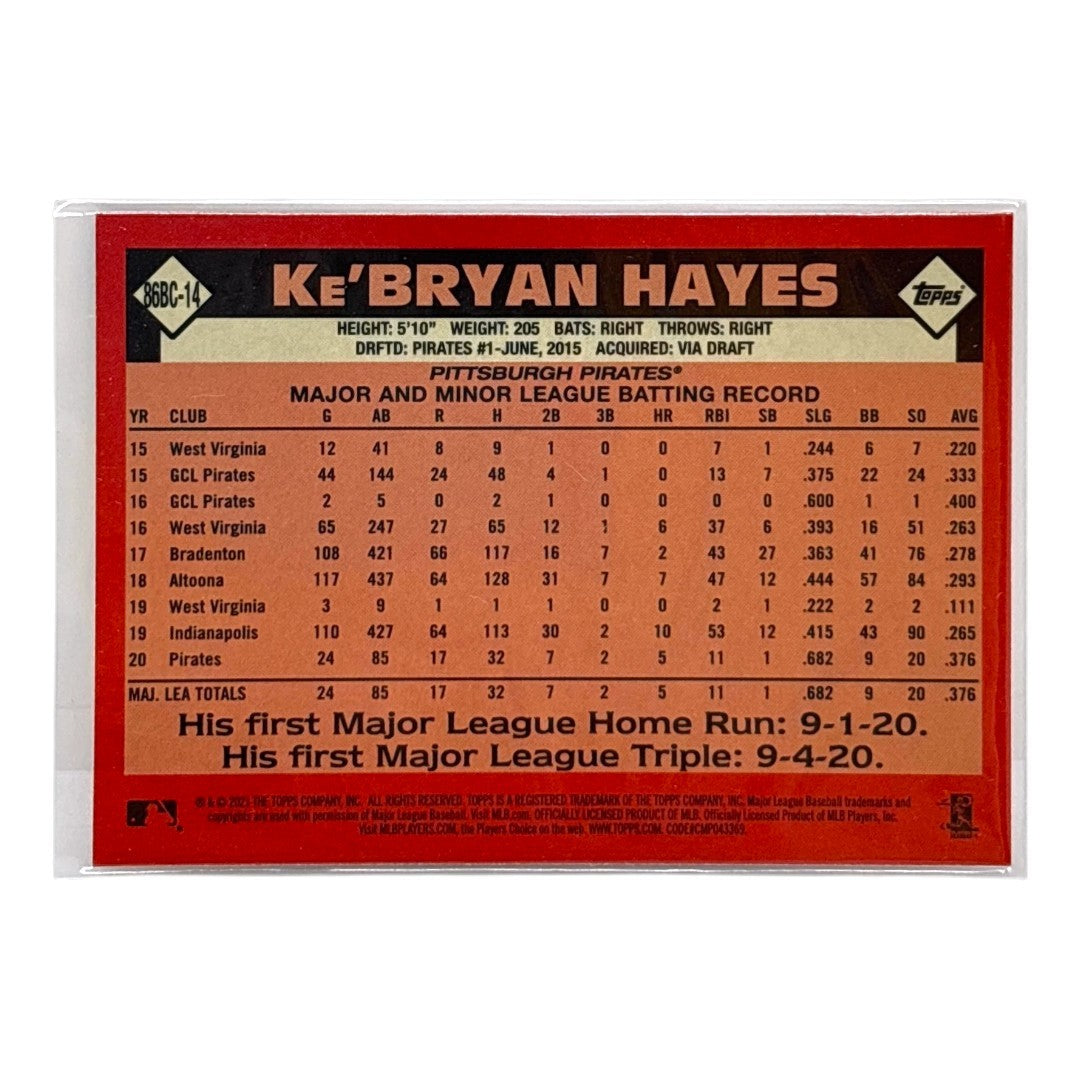 TOPPS MLBカード CHROME KE'BRYAN HAYES PITTSBURGH PIRATES #86BC-14 中古 IT1