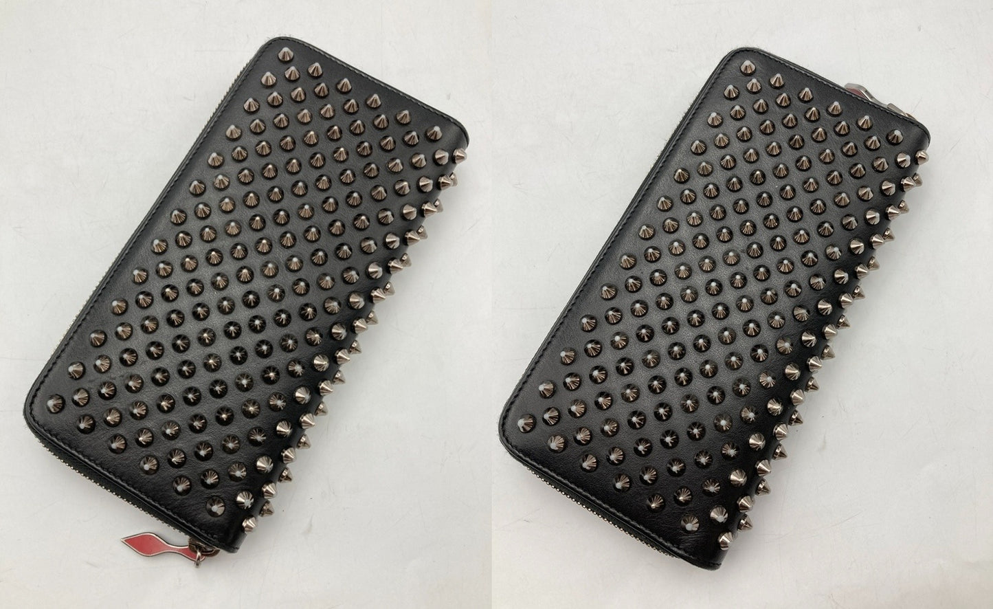 クリスチャンルブタン Christian louboutin パネトーネ スパイク ラウンドファスナー長財布 1175099 中古 D4