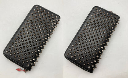 クリスチャンルブタン Christian louboutin パネトーネ スパイク ラウンドファスナー長財布 1175099 中古 D4