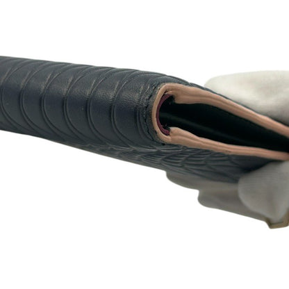 Paul Smith ポールスミス No.9 長財布 メンズ エンボス レザー L字ファスナー ネイビー/レッド/グリーン 本革 カード入れ 小銭入れ 札入れ 中古 W1