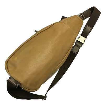 COACH コーチ トンプソン ボディバッグ メンズ レザー ショルダー スリング ベージュ F70360 中古 T1