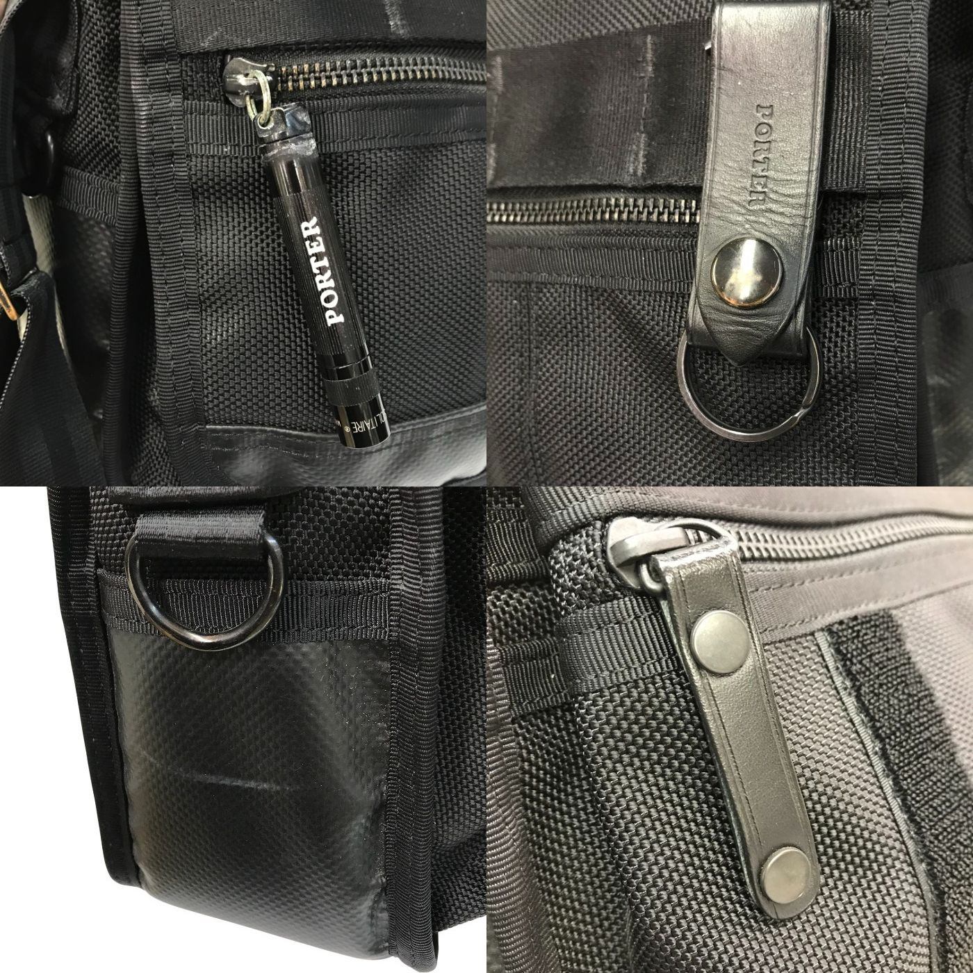 PORTER ポーター ヒート ショルダーバッグ ユニセックス ナイロン HEAT フラップ 斜め掛け コンパクト ブラック 703-06974 中古 T1