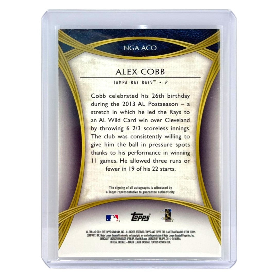 TOPPS MLBカード TIER ONE ALEX COBB TAMPA BAY RAYS /5 #NGA-ACO 中古 IT1