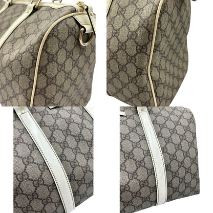 GUCCI グッチ ボストンバッグ ユニセックス GGプラス ホワイト/グレー 193603 鞄 おしゃれ ブランド エナメル レディース メンズ 中古 W４