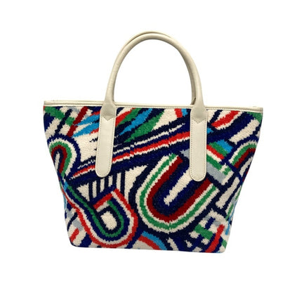 FEILER フェイラー 幾何学模様 トートバッグ 中古 D4