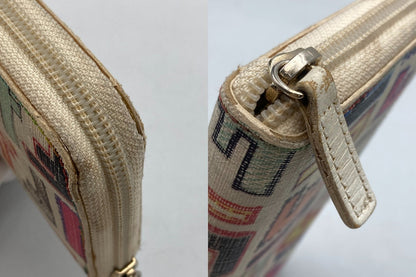 FENDI フェンディ ズッカ柄 マルチカラー ラウンドファスナー 長財布 中古 D4