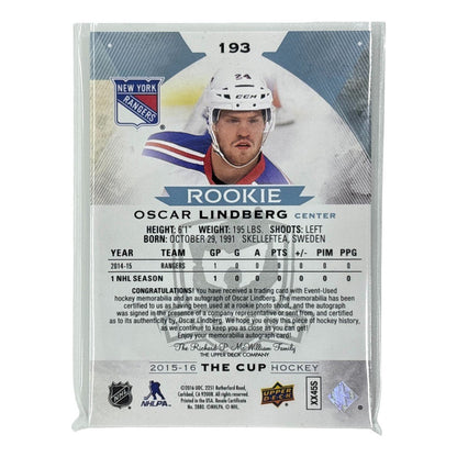 UPPER DECK NHLカード THE CUP OSCAR LINDBERG RANGERS /249 #193 中古 IT1