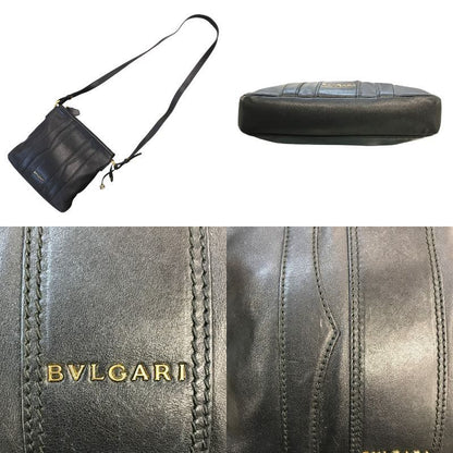 BVLGARI ブルガリ ショルダーバッグ レディース レザー ビーゼロワン ロゴ 斜め掛け ブラック 中古 T1