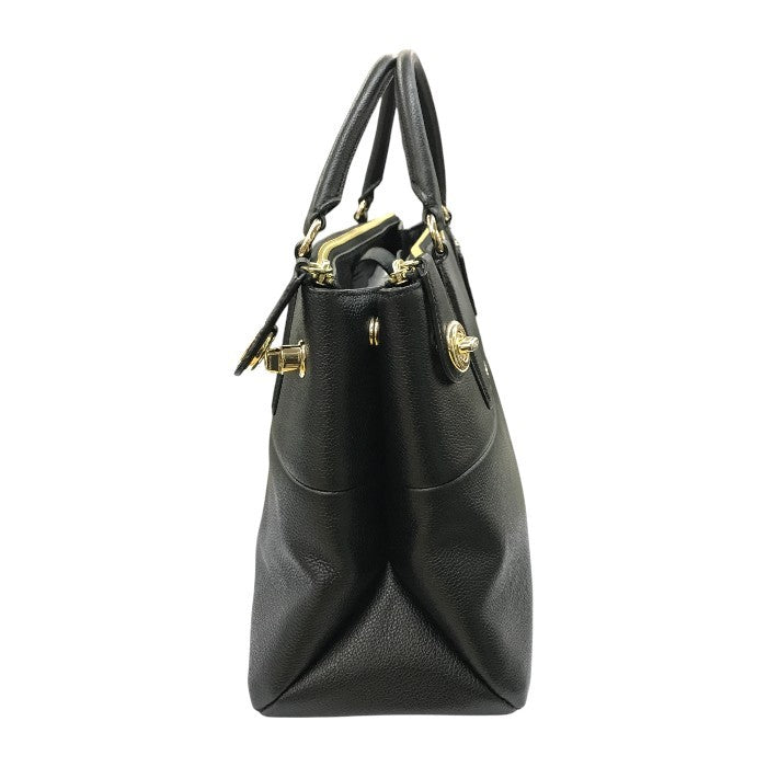 COACH コーチ ハンドバッグ レディース レザー 2way 斜め掛け ショルダー ターンロック ブラック 33731 中古 T1