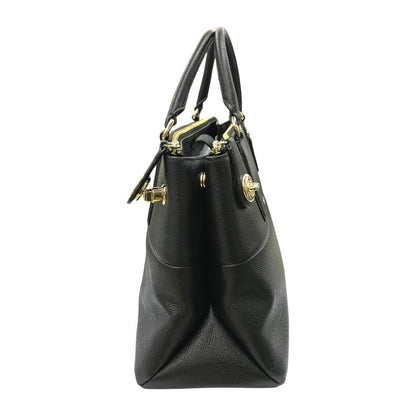 COACH コーチ ハンドバッグ レディース レザー 2way 斜め掛け ショルダー ターンロック ブラック 33731 中古 T1