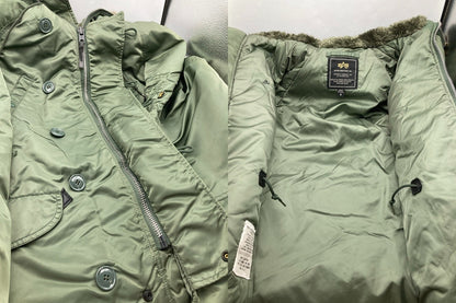 ALPHA INDUSTRIES アルファ インダストリーズ USA製 フライトジャケット N-3B サイズS メンズ 中古 D4