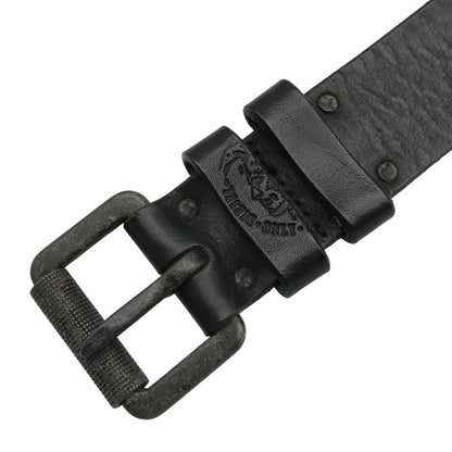 DIESEL ディーゼル ベルト メンズ レザー ロゴ プレート ピン式 ブラック 85cm 中古 T1