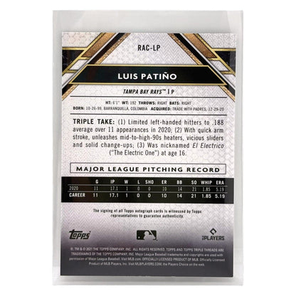 TOPPS MLBカード TRIPLE THREADS LUIS PATINO TAMPA BAY RAYS /199 #RAC-LP 中古 IT1