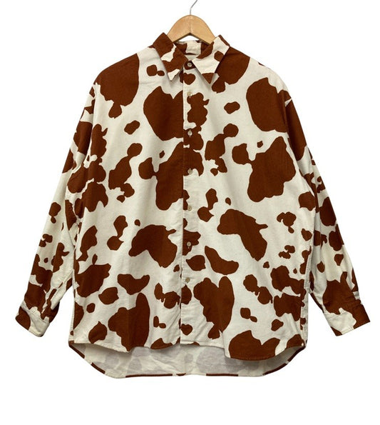 BEAMS ビームス アニマル イージー レギュラーカラーシャツ ホルスタイン サイズM 中古 D4