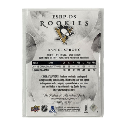 UPPER DECK NHLカード EXQUISITE COLLECTION DANIEL SPRONG PENGUINS /249 #ESRP-DS 中古 IT1