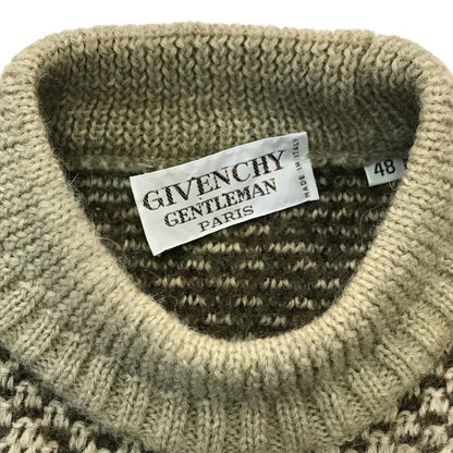 GIVENCHY ジバンシー ニットトップス メンズ 冬 厚手 アルパカ ウール セーター ヴィンテージ ベージュ/ブラウン 48サイズ 中古 T1
