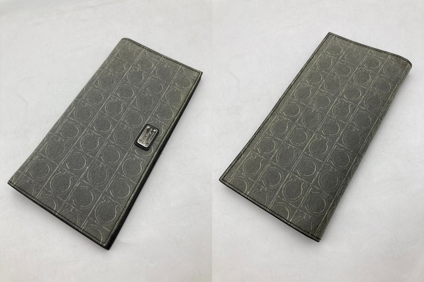 Salvatore Ferragamo フェラガモ ガンチーニ 二つ折り長財布 中古 D4