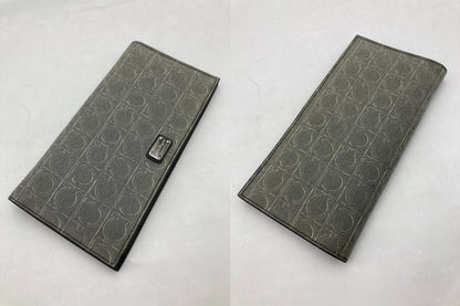Salvatore Ferragamo フェラガモ ガンチーニ 二つ折り長財布 中古 D4