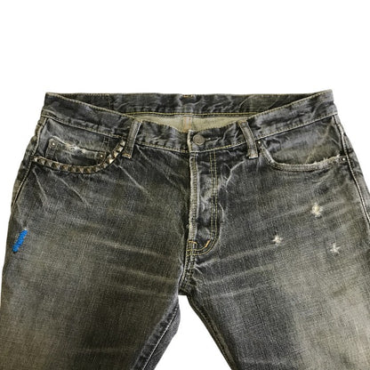 HYSTERIC GLAMOUR ヒステリックグラマー ジーンズ メンズ スタッズ ダメージ加工 32インチ デニム ボトムス カジュアル 中古 W1
