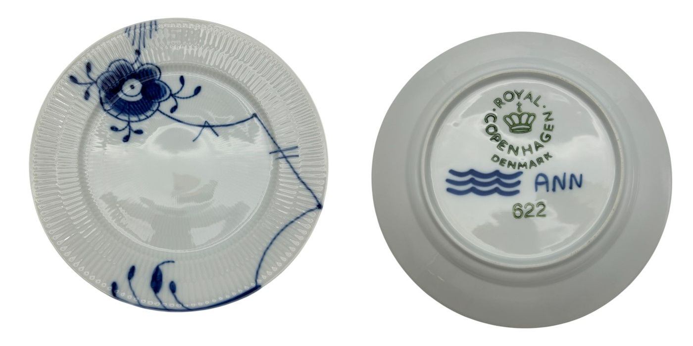 未使用品 ROYAL COPENHAGEN ロイヤルコペンハーゲン ブルーフルテッド 6枚 セット プレート 22cm 皿 大皿 洋食器 中古 W1