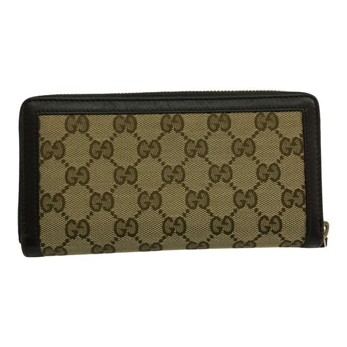 GUCCI グッチ GGキャンバス SUKEY 長財布 ユニセックス ラウンドファスナー ジップ スーキー インターロッキング ブラウン 308012 中古 T1