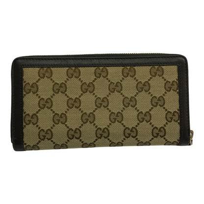 GUCCI グッチ GGキャンバス SUKEY 長財布 ユニセックス ラウンドファスナー ジップ スーキー インターロッキング ブラウン 308012 中古 T1