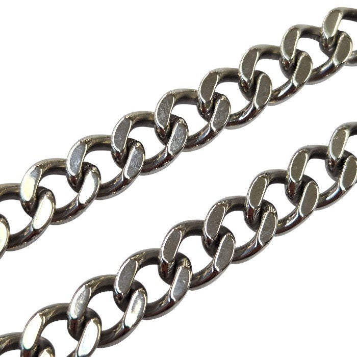 DIESEL ディーゼル ネックレス メンズ ステンレススチール ロゴ 喜平チェーン シルバー D1412040 中古 T1