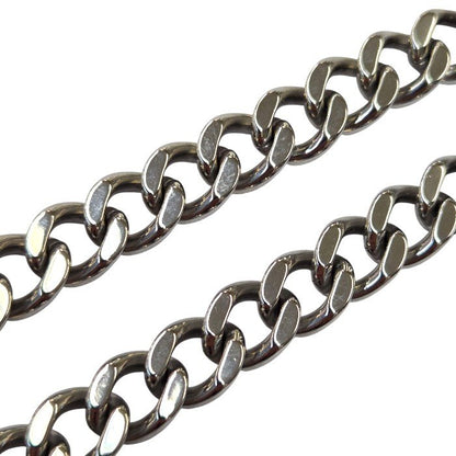 DIESEL ディーゼル ネックレス メンズ ステンレススチール ロゴ 喜平チェーン シルバー D1412040 中古 T1