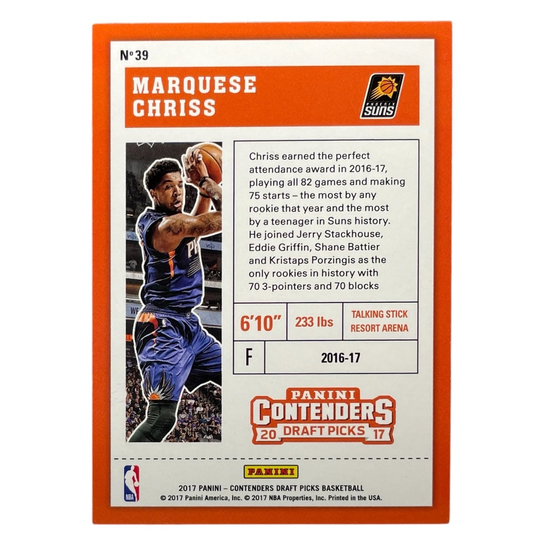PANINI NBAカード CONTENDERS DRAFT PICKS MARQUESE CHRISS PHOENIX SUNS /23 #39 中古 IT2