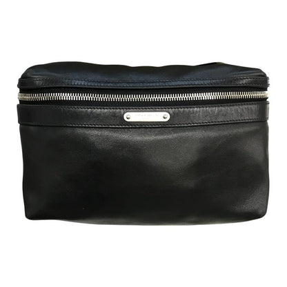SAINT LAURENT サンローラン クロスボディバッグ メンズ レザー キーリング付き シンプル 無地 ブラック 中古 T1