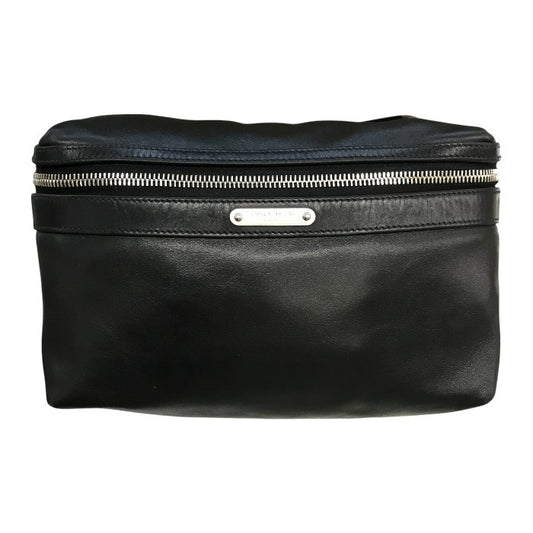 SAINT LAURENT サンローラン クロスボディバッグ メンズ レザー キーリング付き シンプル 無地 ブラック 中古 T1