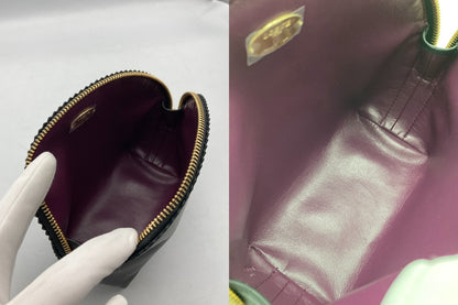 LOEWE ロエベ ナッパレザー 化粧ポーチ/コスメポーチ アナグラム ブラック 中古 D4