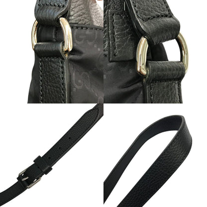GUCCI グッチ ショルダーバッグ ユニセックス GG柄 ナイロン系/レザー 斜め掛け ブラック 510342 中古 T1