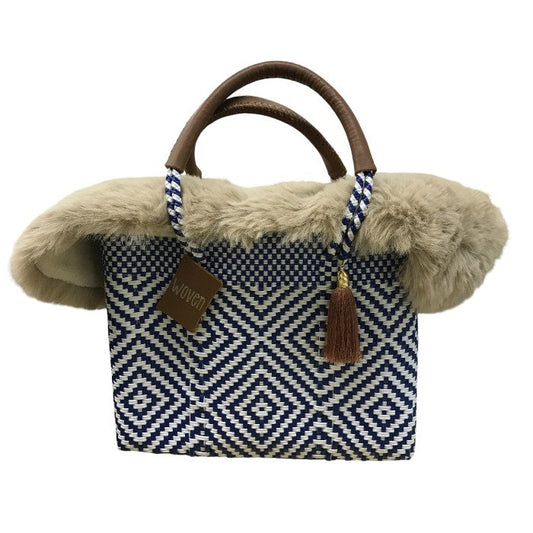 WOVEN ウーヴン メルカドバック レディース ネイビー ホワイト 中古 N1