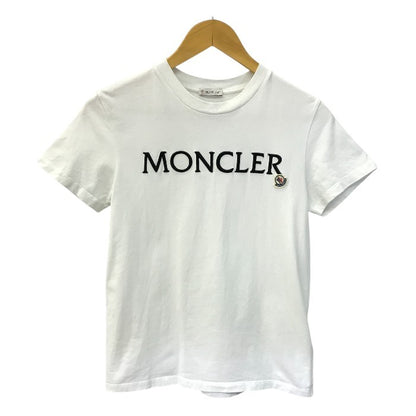 MONCLER モンクレール Tシャツ レディース コットン 半袖 ロゴ シンプル ホワイト XSサイズ 110938C00009 829HP 中古 T1