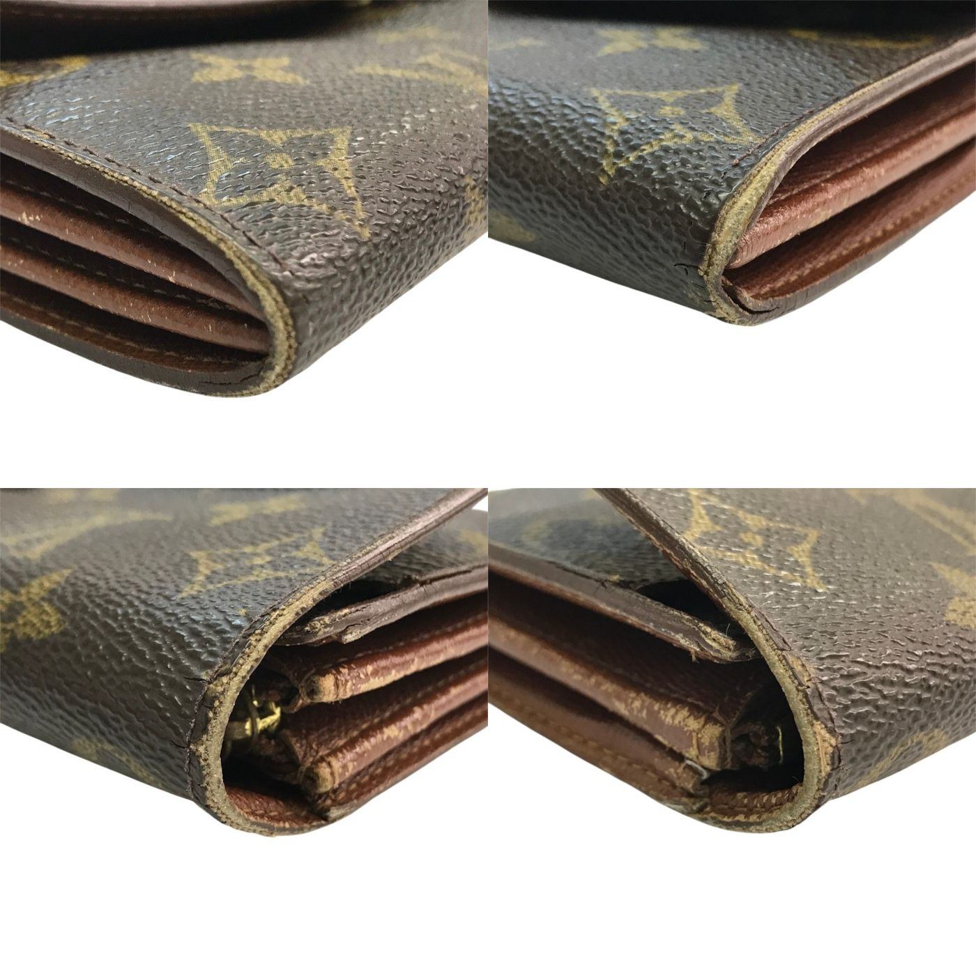 LOUIS VUITTON ルイヴィトン モノグラム ポシェットポルトモネクレディ 長財布 ユニセックス 二つ折り ホック 小銭入れあり ブラウン M61725 中古 T1