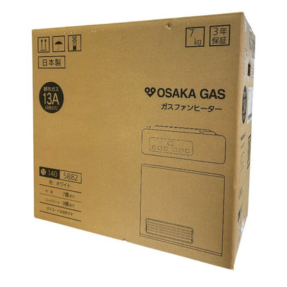 未開封品 大阪ガス ガスファンヒーター ホワイト 都市ガス用 13A 木造7畳まで/コンクリート9畳まで 140-5882 暖房器具 冬 家電 中古 W1