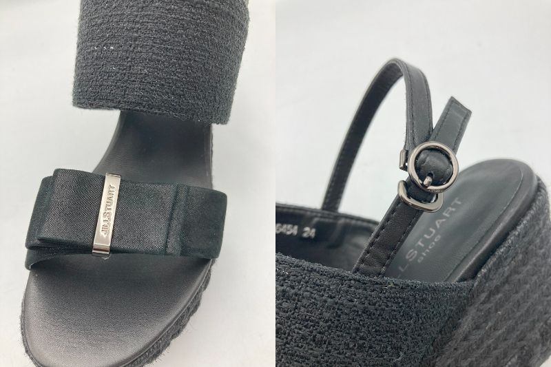 JILL STUART shoe ジルスチュアート リボンモチーフ プラットフォームジュートサンダル 24.0cm 中古 D4