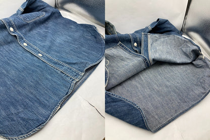 ジョー マッコイ 8HOUR UNION ワッペン 半袖 デニムシャツ メンズ 中古 D4