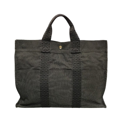 HERMES エルメス エールライン MM キャンバス トートバッグ ユニセックス A4収納 キャンバス 通勤 通学 チャコールグレー 中古 T1